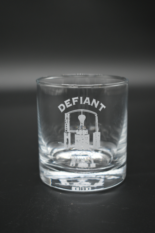 Defiant Etched Rocks Glass